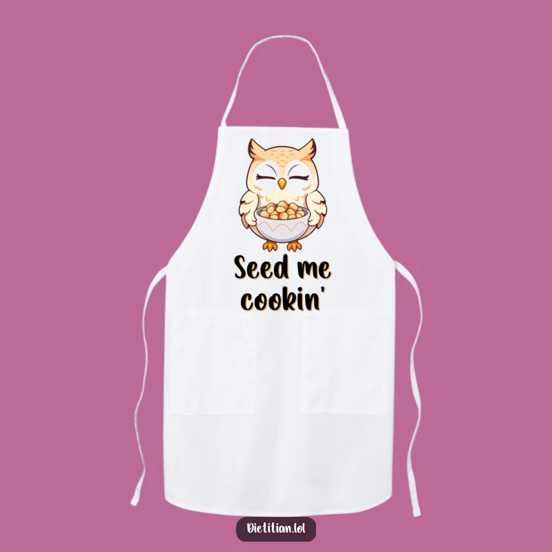 Funny Owl Seed Server Apron: Cook with Wit and Wise Generosity