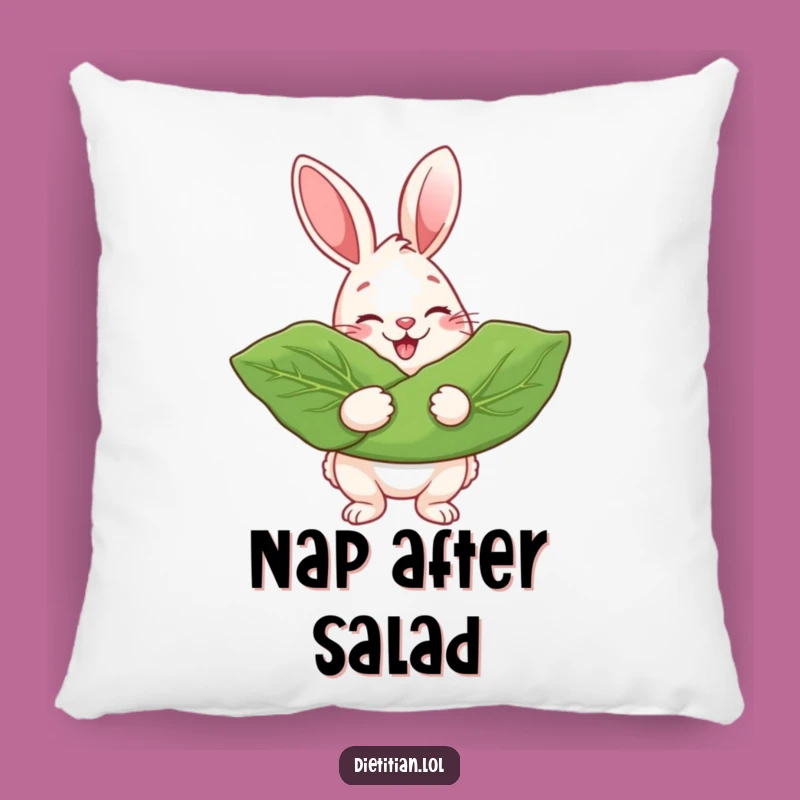 Funny Rabbit Greens Lover Pillow: Cozy Up with Healthy Comfort and Cheer