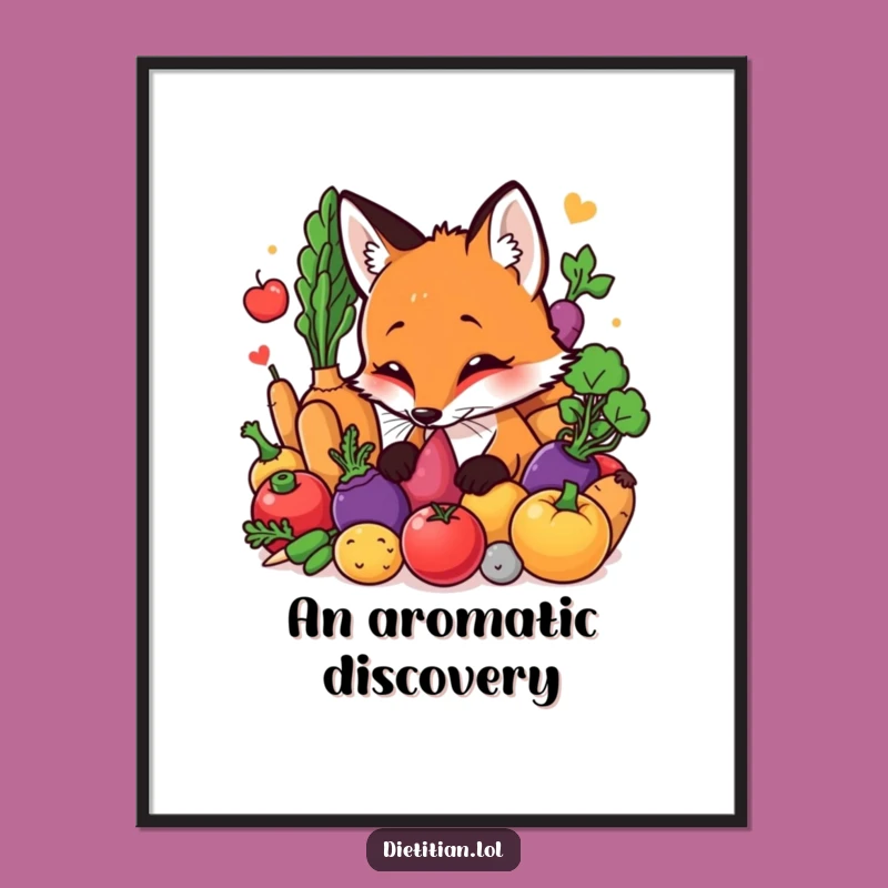 Funny Fox Veggie Digital Print: Instant Whimsical Humor for Your Walls