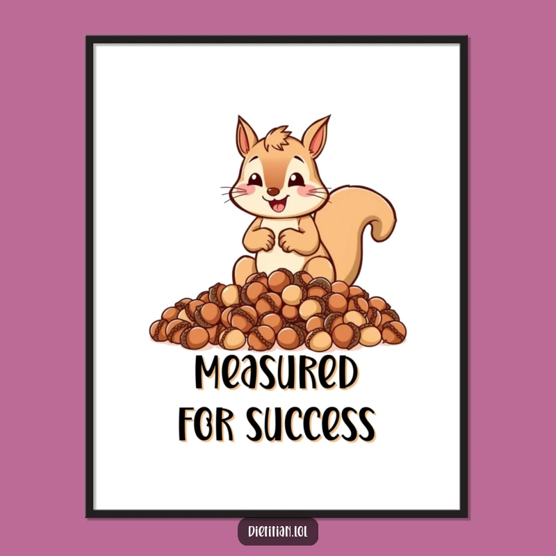 Funny Squirrel Acorn Digital Art: Instant Planning Humor Print