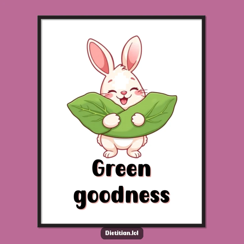 Funny Rabbit Greens Lover Digital Art: Download Healthy Joy for Your Walls