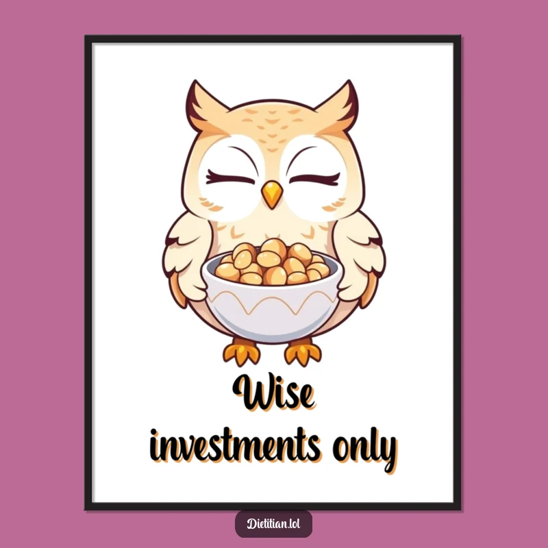 Funny Owl Seed Digital Art: Instant Wise Decor for Your Walls