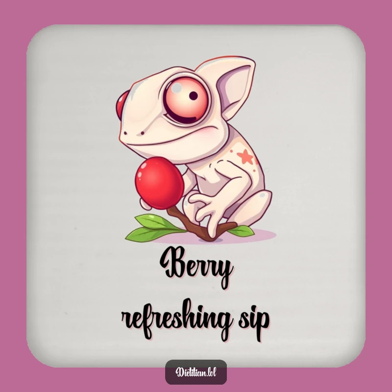 Funny Chameleon Berry Coasters: Protect Surfaces with Vibrant Humor