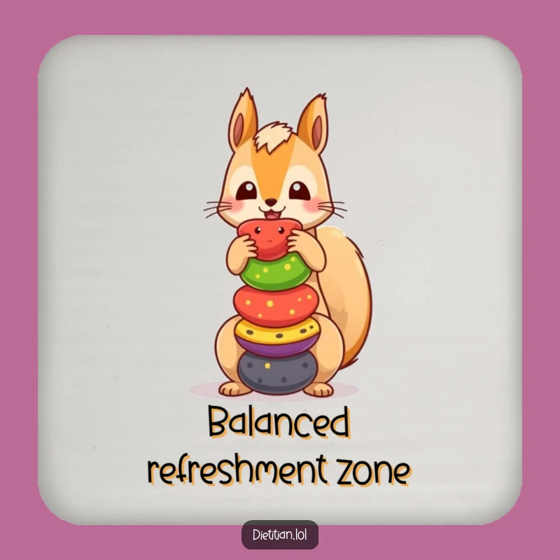 Funny Squirrel Fruit Coaster Set: Protect Surfaces with Hilarious Style