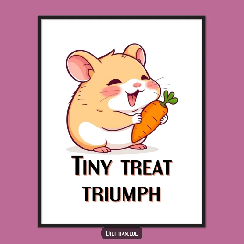 Funny Hamster Carrot Poster: Wall Art That Radiates Pure Delight