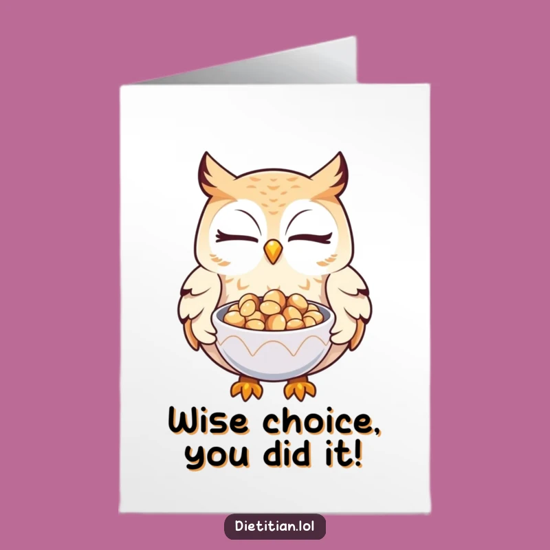 Free Printable Congrats Card: Owl's Wise Seed Gift, Humorous Downloadable Achievement Card