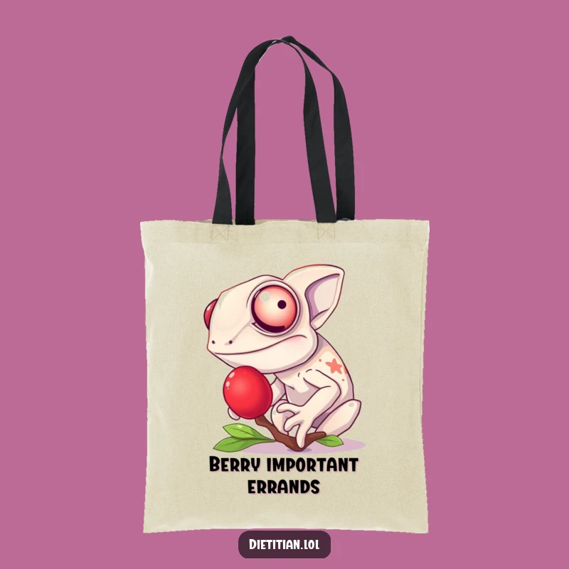 Funny Chameleon Berry Tote: Carry Your Laughs in Colorful Style