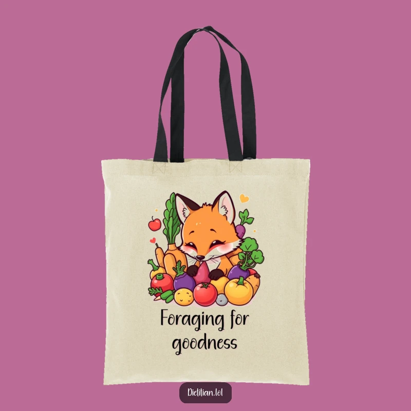 Funny Fox Veggie Tote Bag: Carry Your Groceries with Hilarious Style!